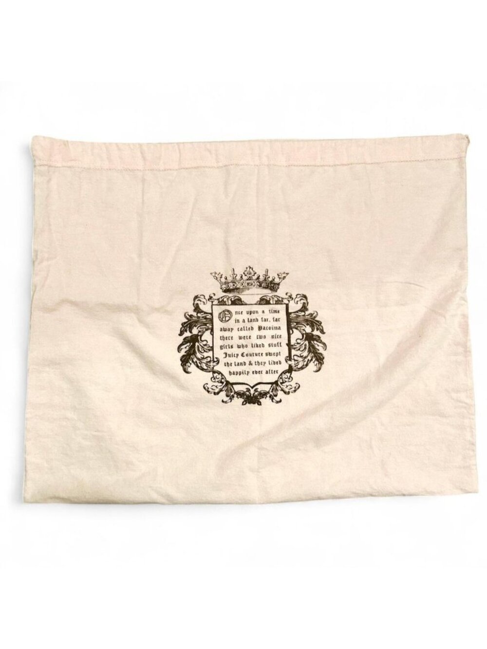 Y2K Juicy Couture Dust Storage Bag Fairytale Cotton Pink Vintage Mcbling